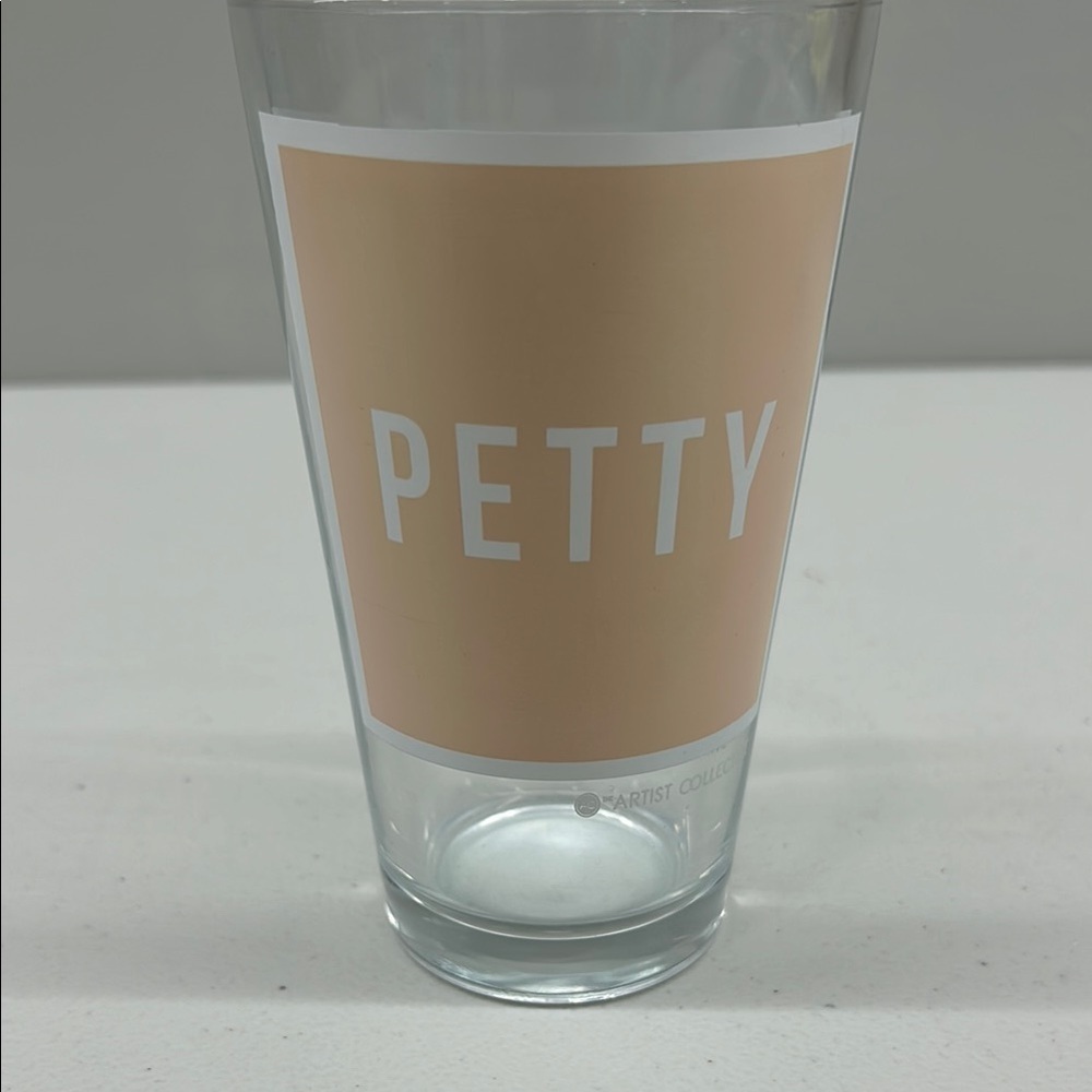 Clear Glass with Beige 'PETTY' Design